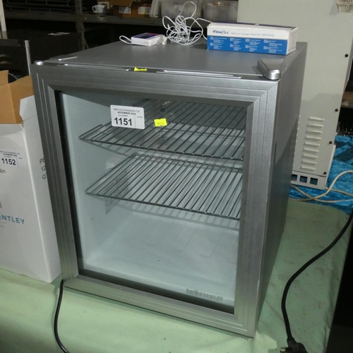 1151 - A counter top display fridge by Bar & Drinks Stuff,  Tested Working