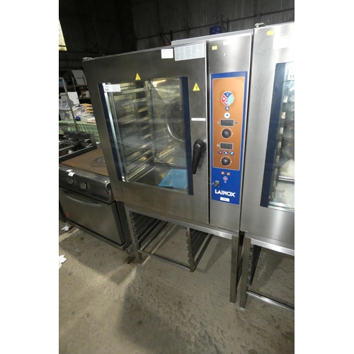 1183 - A large commercial stainless steel self cleaning Combi oven by Lainox type HME101S 2011 model remove... 