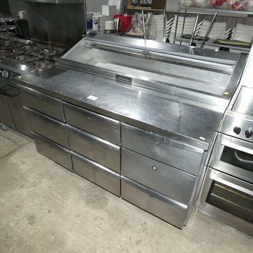 1210 - A commercial stainless steel mobile refrigerated prep station by Precision Refrigeration type PPC307... 