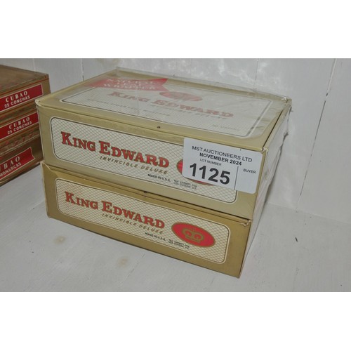 1125 - 2 x boxes of approximately 50 king Edward cigars, both boxes have been opened.