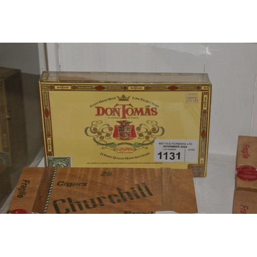 1131 - A box of 25 Don Tomas Honduras cigars, unopened - has a price tag of £74.25