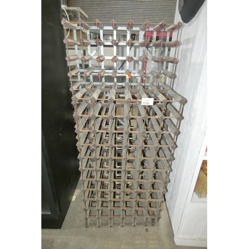 1136 - 2 x wine bottle racks, for 66 & 105 bottles