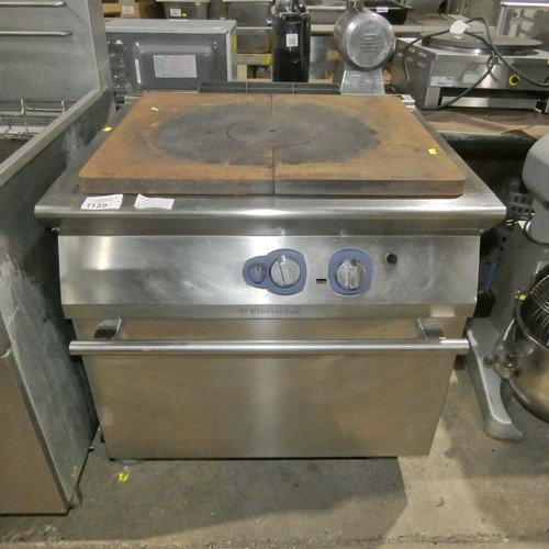 1139 - A commercial stainless steel gas fired solid top range by Electrolux - trade