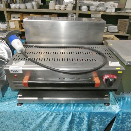 1144 - A commercial stainless steel counter top rise and fall salamander grill, no make or model visible - ... 