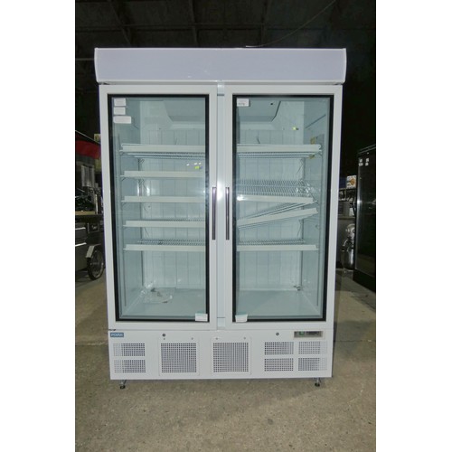 1175 - A commercial double door display fridge by Polae type GH507-02 approx 140x200x73cm - trade - Tested ... 