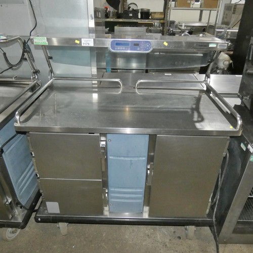 1179 - 2 mobile heated commercial stainless steel heated trolley, no make or model visible 240v - trade, 1-... 