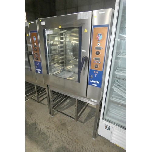 1182 - A large commercial stainless steel self cleaning Combi oven by Lainox type HME101S 2011 model remove... 