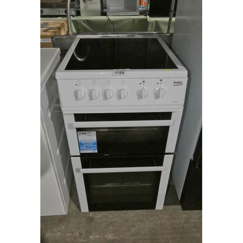 1189 - A slimline oven grill and hob by Beko type BDVC563AW 240v - trade