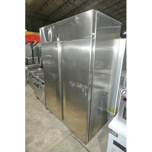 1217 - A commercial stainless steel 2 door fridge by Matricola type Spatn140 approx 137x80x210cm 240v - tra... 