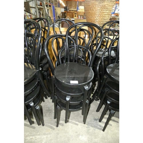 1338 - 8 x matching Evolutif black plastic stacking chairs