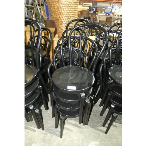 1339 - 8 x matching Evolutif black plastic stacking chairs