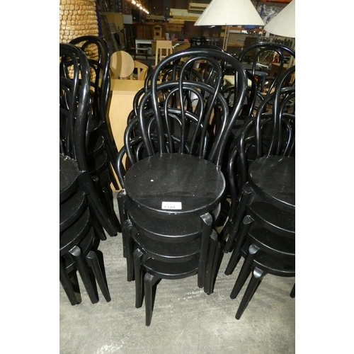 1340 - 8 x matching Evolutif black plastic stacking chairs