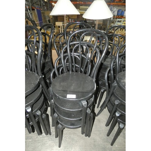 1341 - 8 x matching Evolutif black plastic stacking chairs