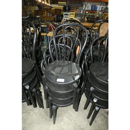 1344 - 8 x matching Evolutif black plastic stacking chairs