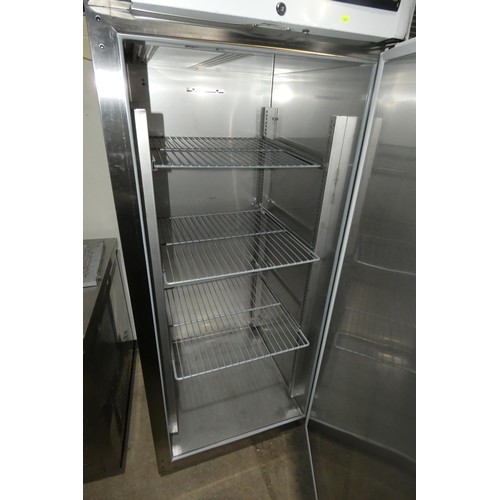 1008 - A commercial stainless steel single door white fridge by Borolabs type Labcold RAFR21041 - trade, Si... 