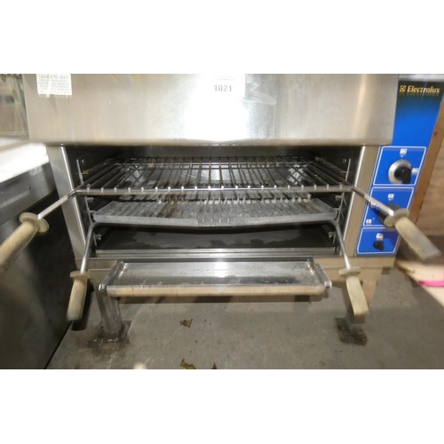 1021 - A commercial stainless steel gas fired Electrolux steak house grill - trade