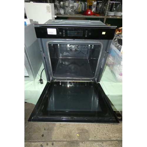 1150 - An integrated single door oven by Hotpoint missing racks and shelves - trade