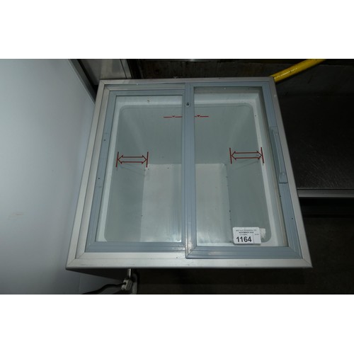 1164 - A small display freezer with 2 sliding top doors by Tefcold - trade, Tested Working