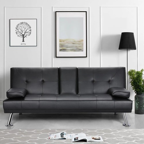 525 - 1 x Yaheetech 3-seat upholstered sofa bed RRP £239. Supplied in one box