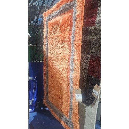 537 - 1 x Trani orange rug approx 80 x 150cm