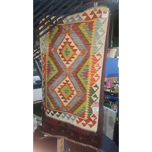 543 - A Chobi Kilim rug approx 118 x 79cm