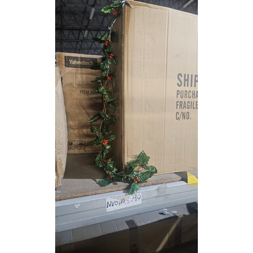 346 - 1 box containing 96 x artificial Holly 6ft garlands