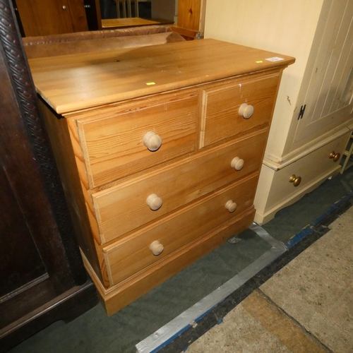 2137 - 1 x Pine chest of 4 drawers approx 86 x 46 x 86cm high