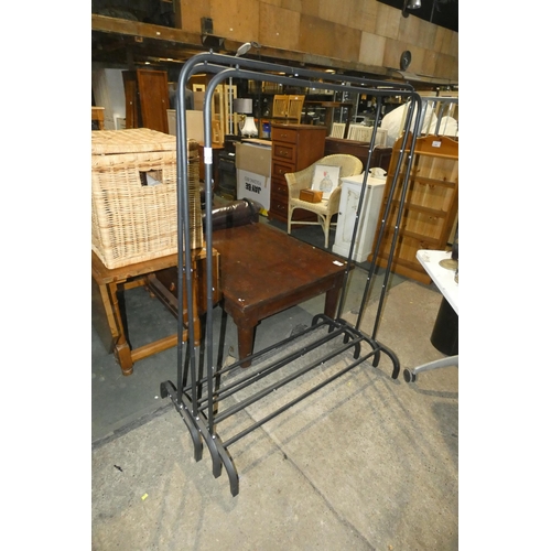 2145 - 3 x black metal clothes rails