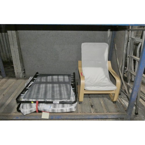 2024 - 1 x Jay-Be folding bed and 1 x child size chair