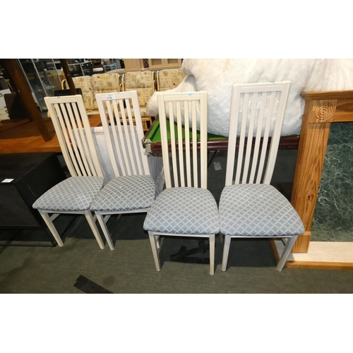 2192 - 4 x G Plan cream painted wooden dining chairs