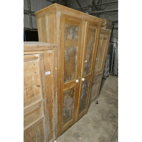 2063 - 1 x vintage Pine two door cabinet approx 92 x 57 x 214cm high