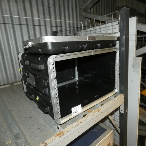 2407 - A small portable rack mount flight case approx 50x33cm