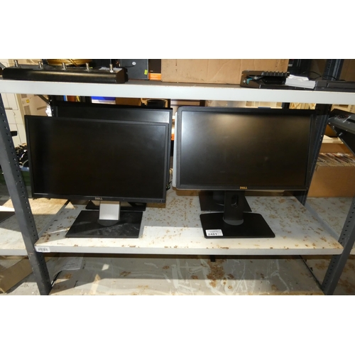 2481 - 4 x various Dell computer monitors, contents of 1 shelf - trade