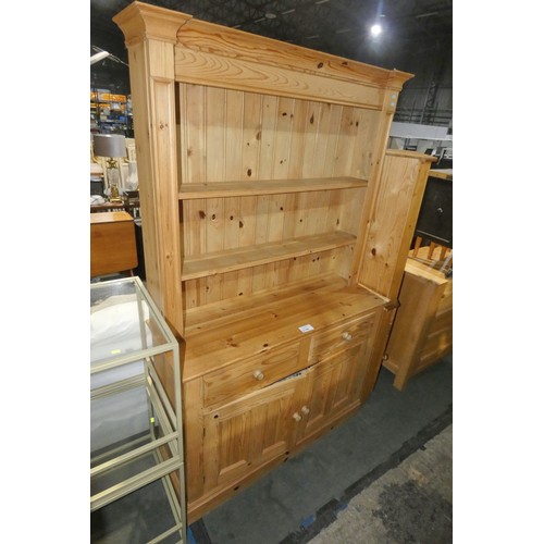 2140 - A Pine two part dresser approx 122cm wide x 200cm high