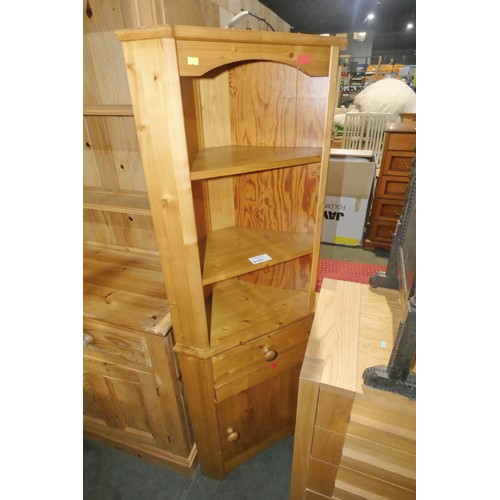 2141 - 1 x Pine corner cabinet approx 165cm high