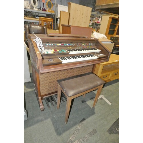 2168 - 1 x Viscount Concerto De Luxe electric organ 240v supplied with a music stool containing some sheet ... 