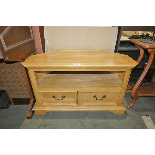 2169 - 1 x light Oak corner TV cabinet approx 102cm wide