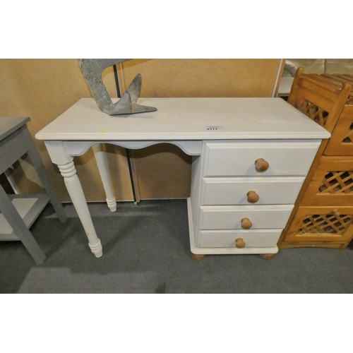 2177 - 1 x small light painted Pine desk / dressing table approx 98 x 41 x 72cm high