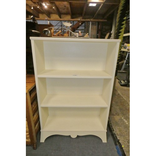 2180 - 1 x cream painted shelf unit approx 77 x 26 x 117cm high