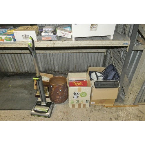 2182 - A quantity of various items including a Gtech Air Ram cordless vacuum cleaner (no battery charger is... 