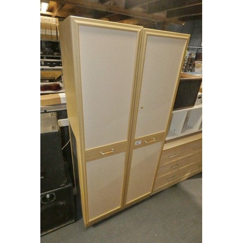 2185 - 1 x wood effect two door wardrobe approx 84 x 52 x 183cm high