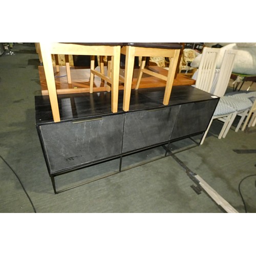 2191 - 1 x West Elm black media console approx 173 x 46 x 67cm high