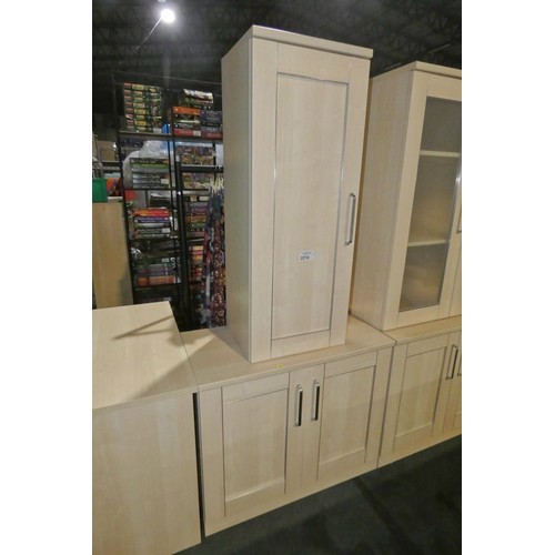 2210 - 1 x wood effect two door cabinet approx 90 x 45 x 76cm high and 1 x wood effect single door cabinet ... 