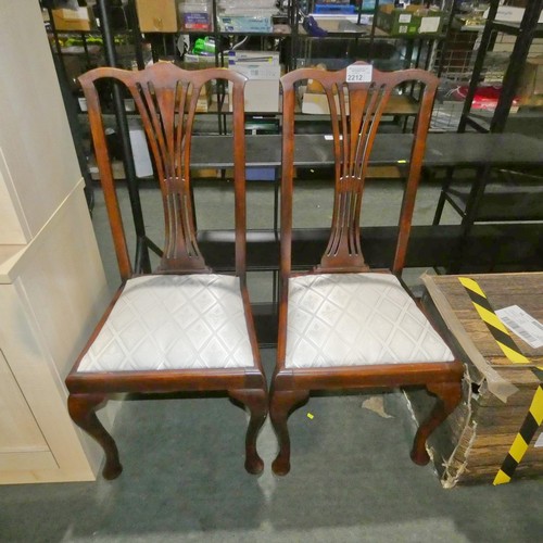 2212 - 2 x dark wood dining chairs