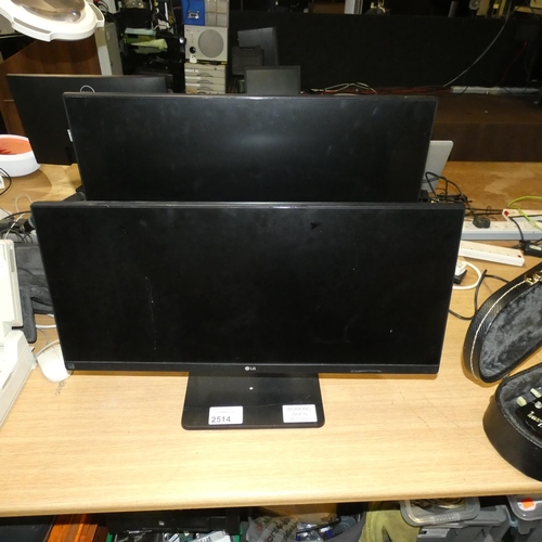 2514 - 2 Widescreen computer monitors by LG type 29UB67-B. Both working when tested - trade