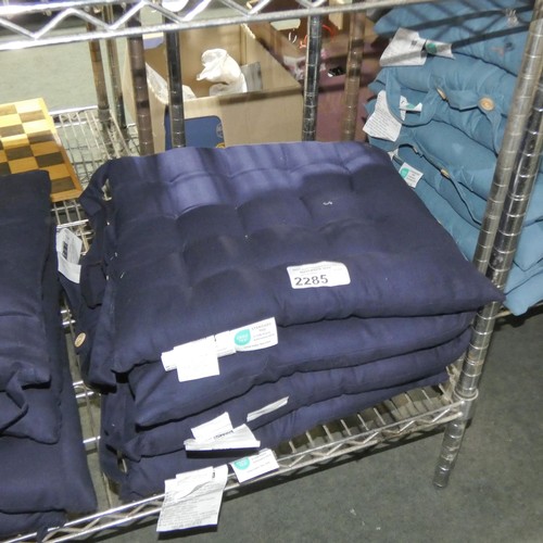 2285 - 4 x Home Scapes chair seat cushions - dark blue