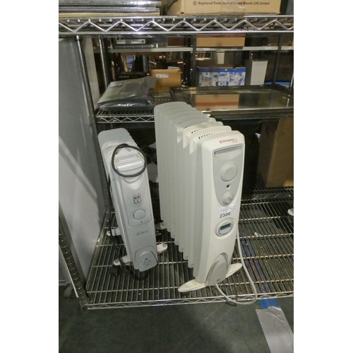 2306 - 2 x electric heaters comprising 1 x Dimplex and 1 x Fine Elements - both 240v (Trade)