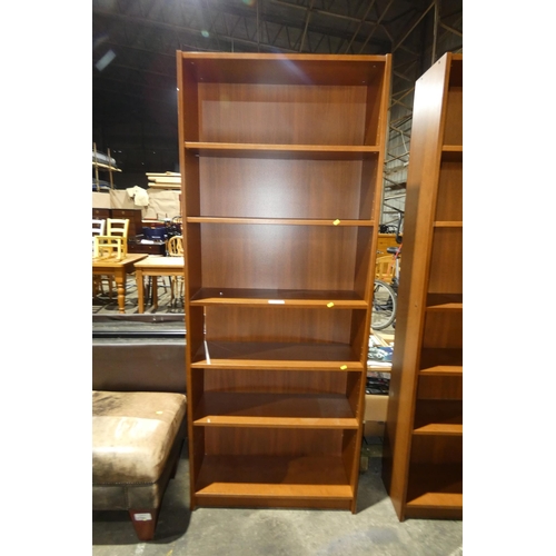 2787 - A tall dark wood bookcase with 5 shelves approx 80x29x203cm