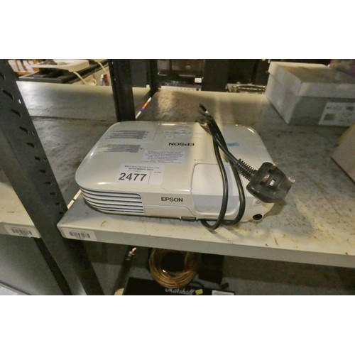 2477 - An Epson LCD projector type h375b, unit only - trade