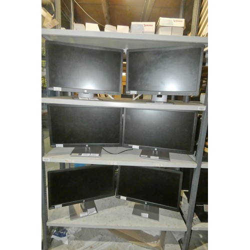 2482 - 6 x 23 inch Elite display monitors by HP type E232 all tested working - trade